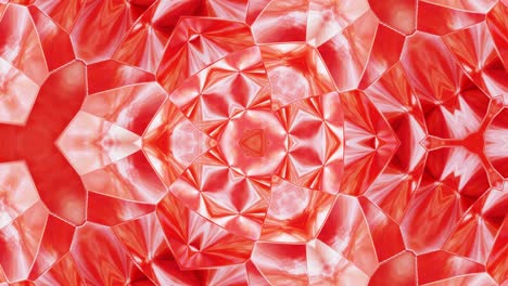 patrón simétrico rojo líquido como un caleidoscopio con ondas. 3d elegante bucle abstracto bg, estructura ondulada de vidrio líquido brillante con hermosos colores de gradiente. 4k