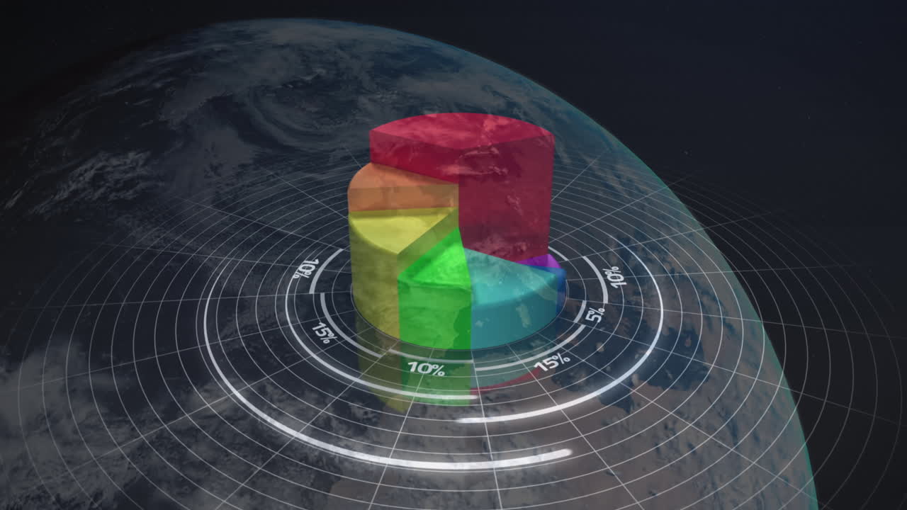 animación de las estadísticas y el procesamiento de datos financieros en todo el mundo