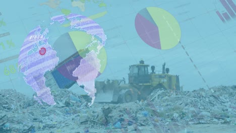 animation of data processing over rubbish dump