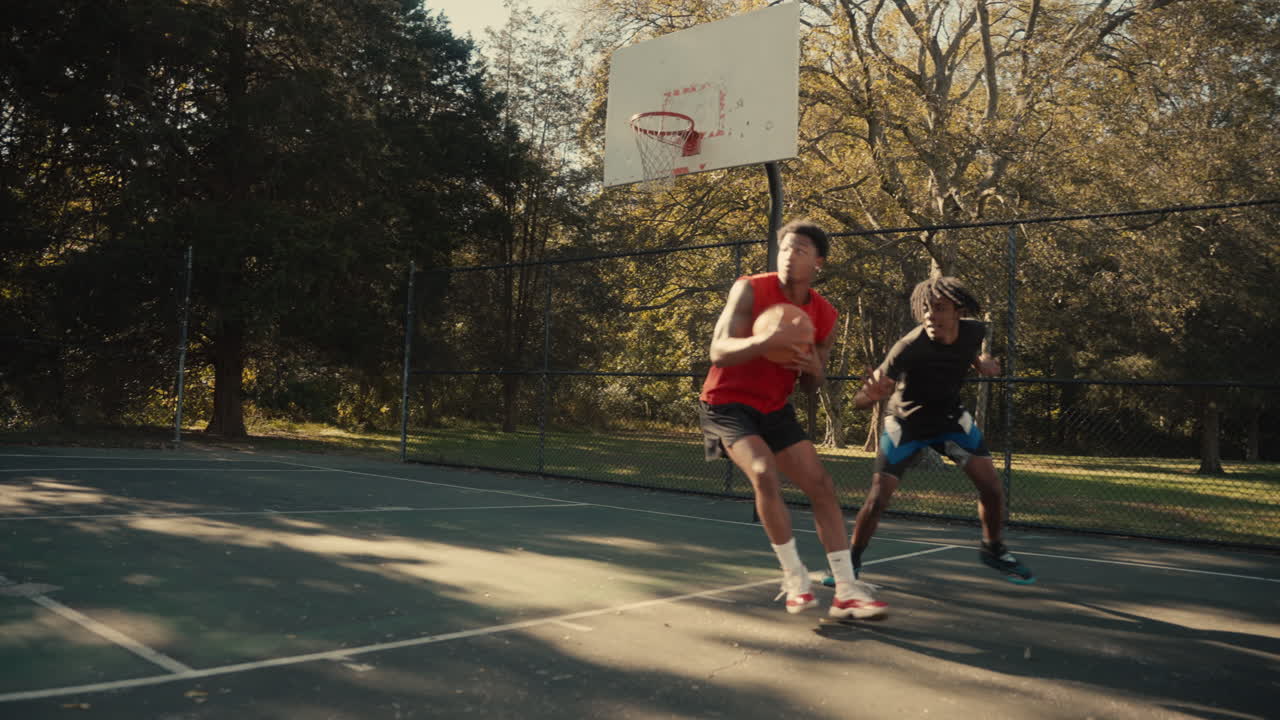 Basketball game in the park