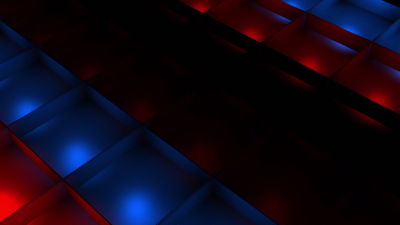 Kırmızı ve Mavi Işıklarla Soyut Geometrik Desen