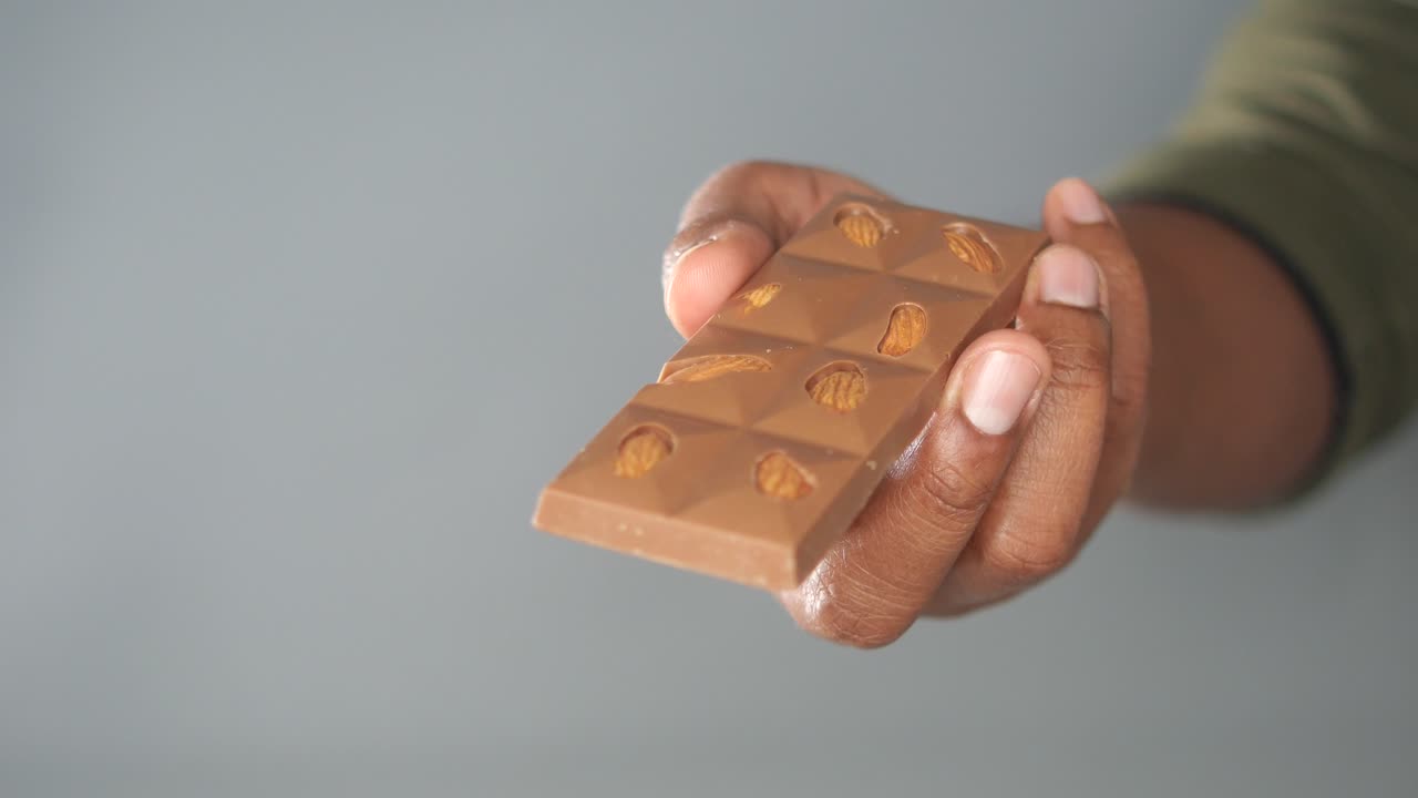 Chocolate bar with almonds