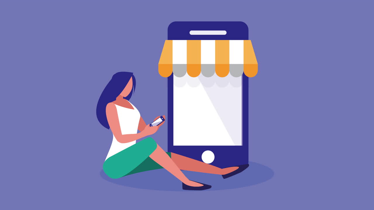 женщина использует смартфон для онлайн-покупок