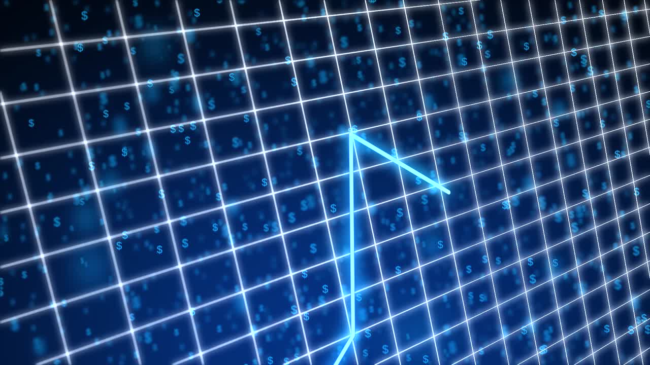 상승 그래프 달러 $ 블루 모션 그래픽