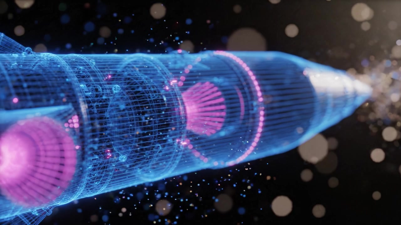 A Stunning Visual Representation of a Rocket in Motion: Digitalized Effects Illustrating the Design and Power of Advanced Spacecraft Technology in Action