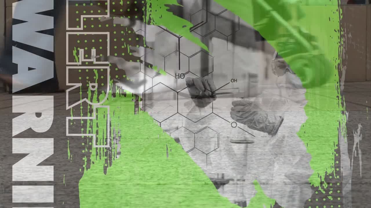 실험실 직원 과 걸어 다니는 사람 들 에 대한 원 ⁇ 이 천연두 경고 경고 의 애니메이션