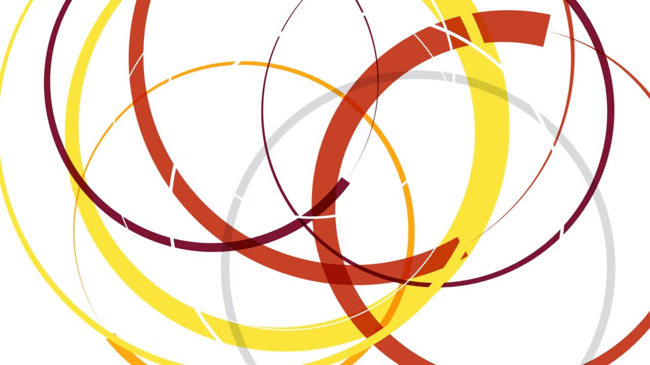 formas de círculo redondo geométrico diseño fondo blanco. círculos en rotación y movimiento. ilustración animada