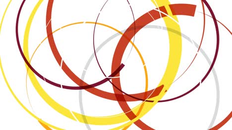 formas de círculo redondo geométrico diseño fondo blanco. círculos en rotación y movimiento. ilustración animada