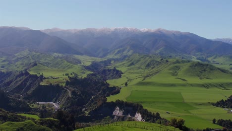 scenic rural new zealand high country farm in taihape.