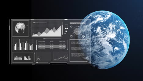 Animation-of-data-processing-over-screen-and-globe