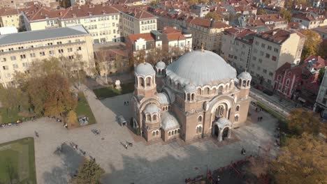 cathedral in sofia, bulgaria - aerial view