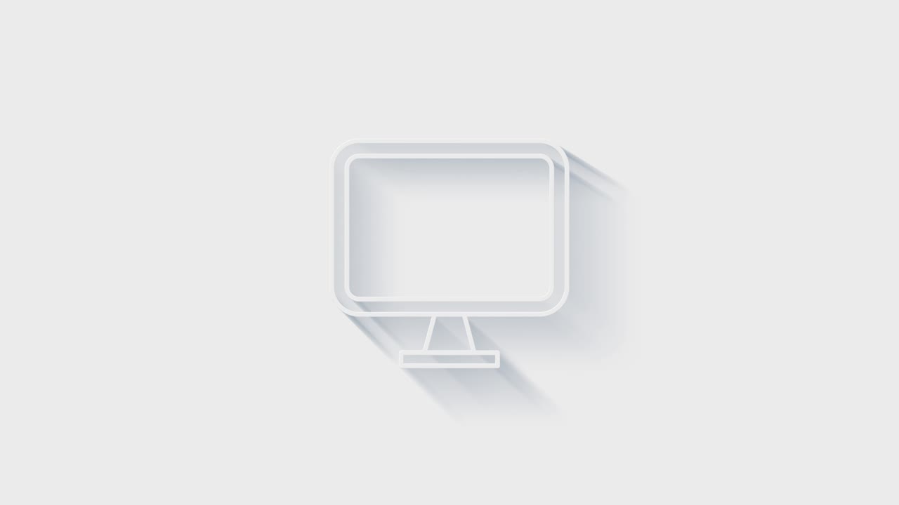 computer icon isolated on white background. Accounting symbol. Business, education and finance. 4K Video motion graphic animation