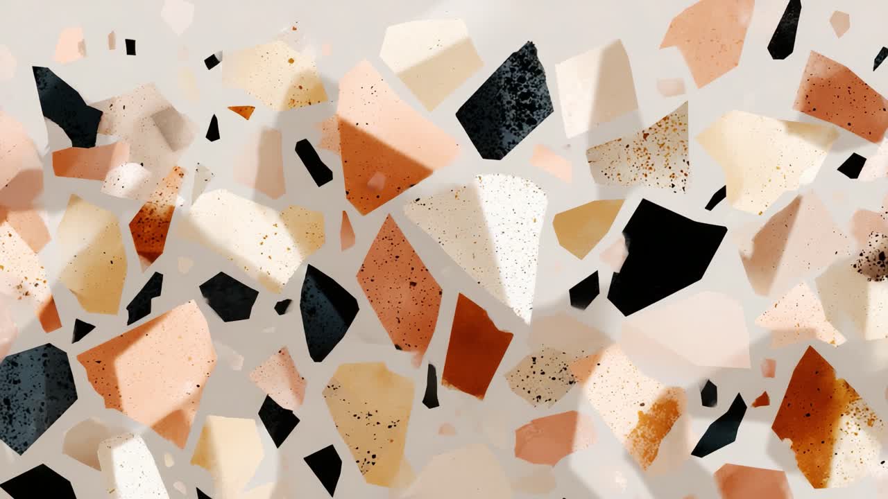 Abstract Fragmented Shapes in Earthy Tones: A Dynamic Visual Representation of Textures and Patterns, Capturing an Artistic Blend of Natural Colors and Geometric Forms