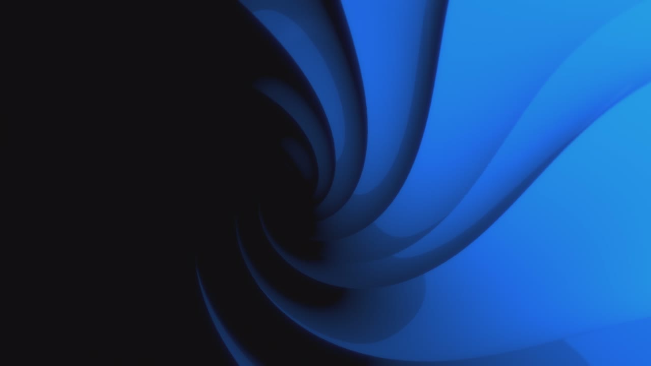 Rotation of the blades of an abstract funnel of blue colors, animation abstract background, seamless loop