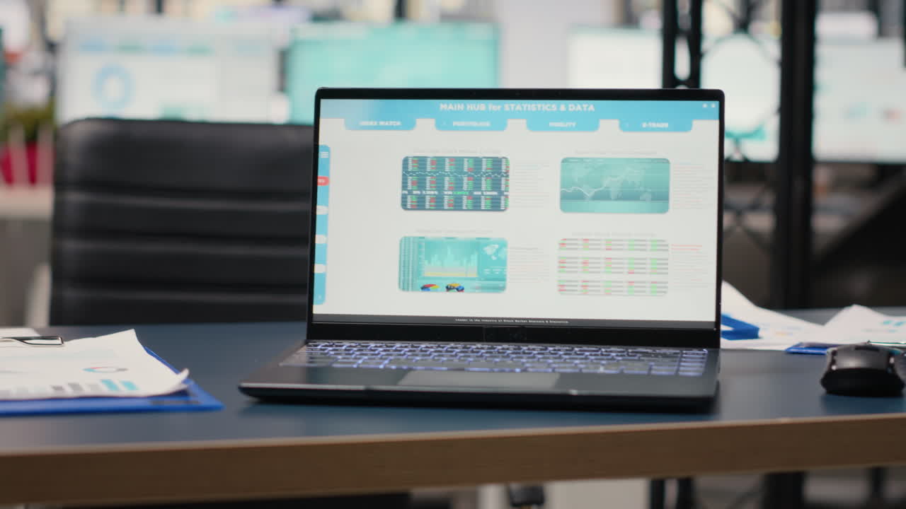 Vertical Video Empty office space offers environment for business management and planning