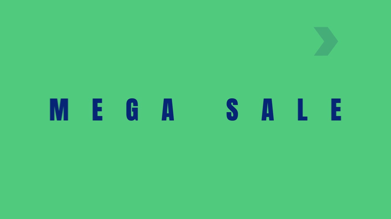 Animated Mega Sale Promotional Graphic on Green Background