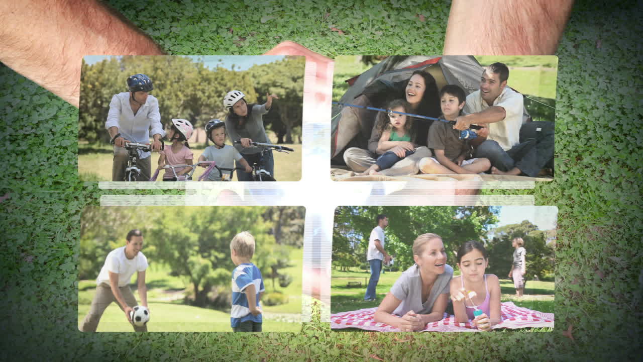 las manos animando a las familias relajando los videos