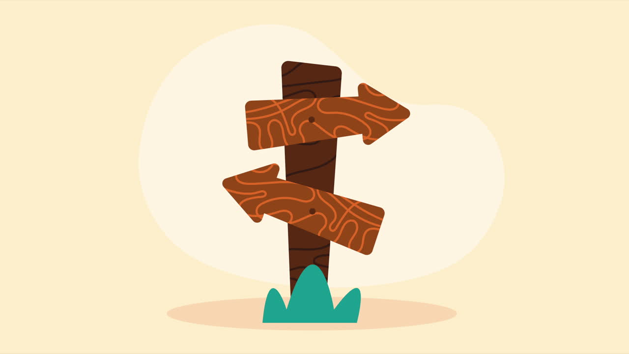 wooden arrows guide signals animation