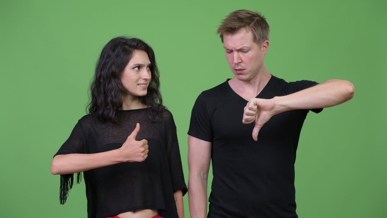 Young couple having different decisions