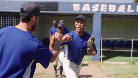 baseball players running before the match