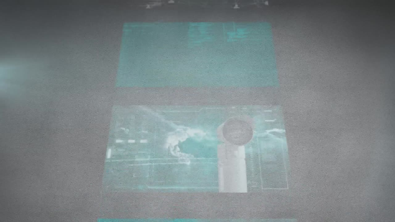 animación del procesamiento de datos en pantallas con fondo gris