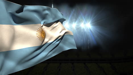 large argentina national flag waving