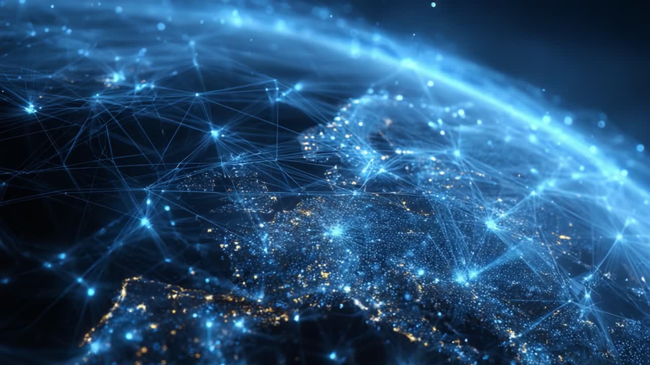 A Stunning Visualization of Global Connectivity: This Visual Representation Captures Interconnected Networks and Data Flow Across Europe's Digital Landscape