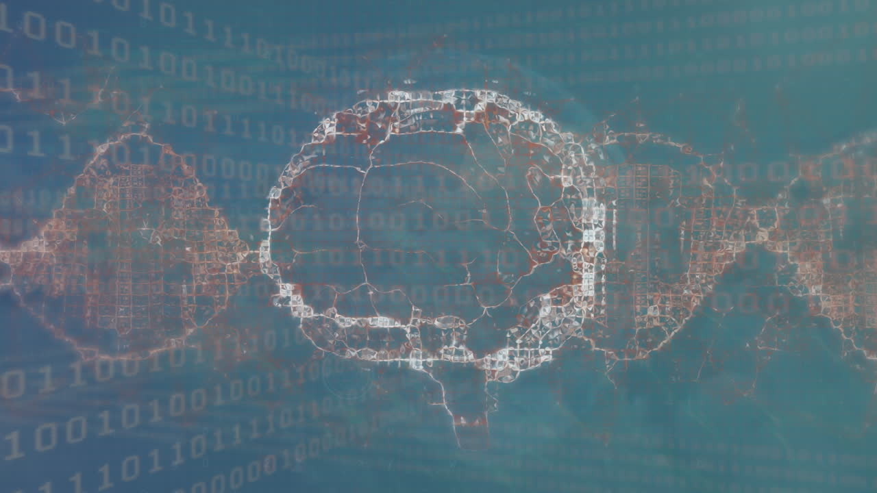 Animation of data processing over brain
