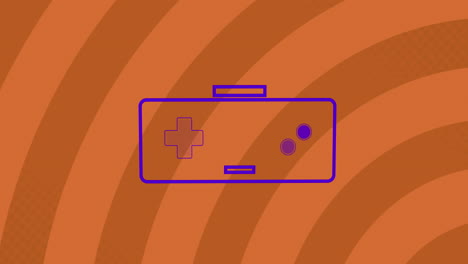 animación de iconos de controladores de videojuegos contra un fondo radial rojo