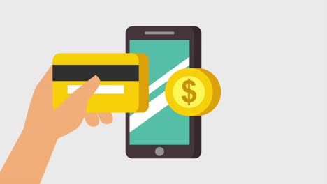 smartphone money digital animation