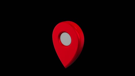 map pointer red color. geolocation mark 3d. alpha channel
