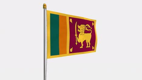 loop video of sri lanka flag  fluttering in the wind, slow motion video of 4k , with alpha channel
