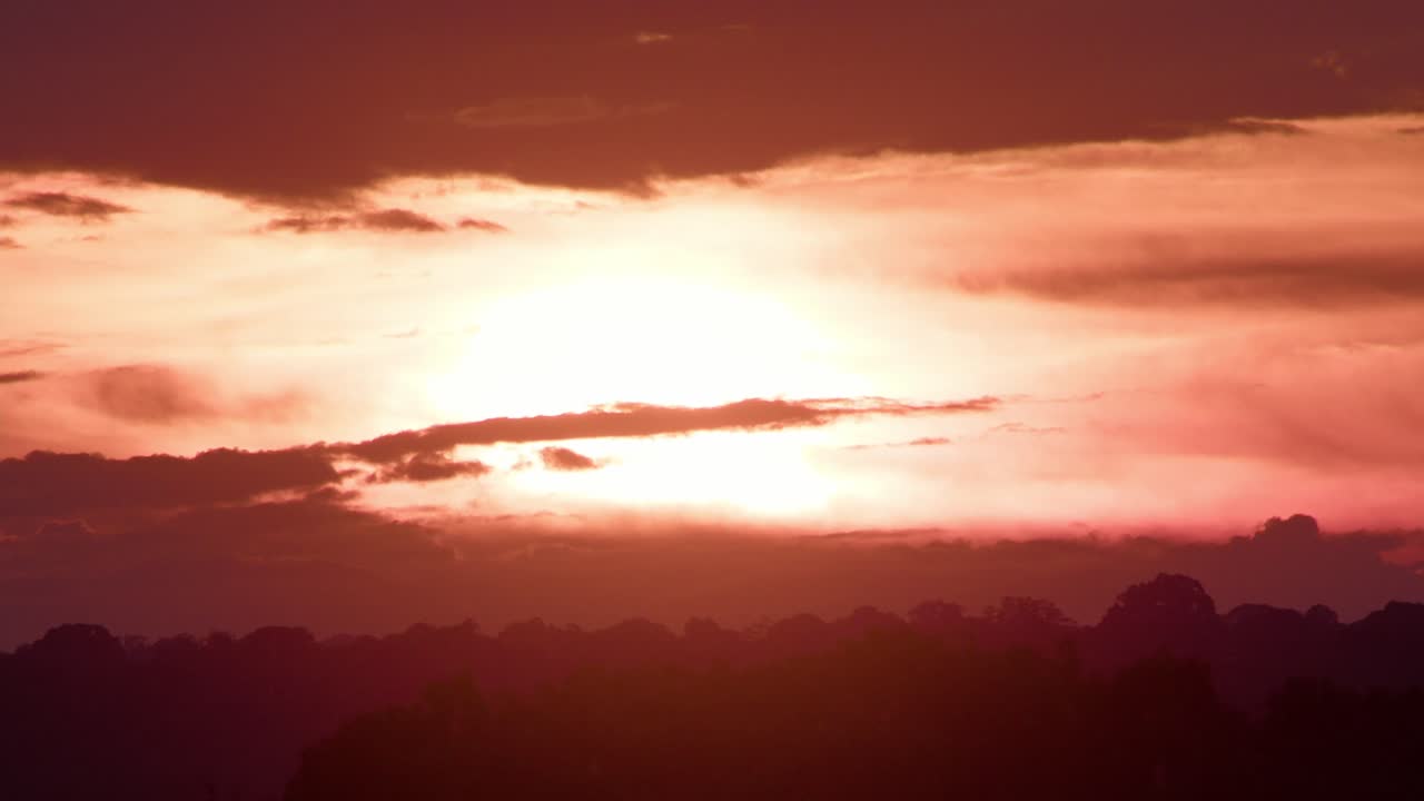 Sunset time-lapse over the forest in Peru