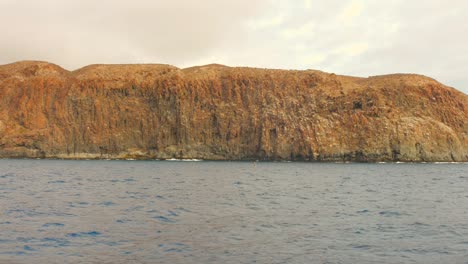atlantic ocean and mountains of los gigantes in tenerife islands, spain. pov shot