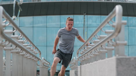 Man training parkour