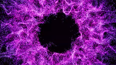 visual effects, vfx, purple portal swirls on black background 3d animation