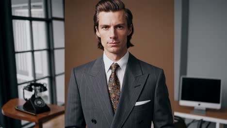 stylish businessman in a modern office