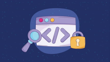 ilustración de desarrollo web y seguridad