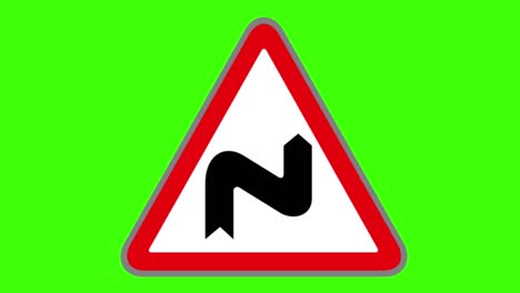 green screen, road signs icon, multi-yaw road hazard