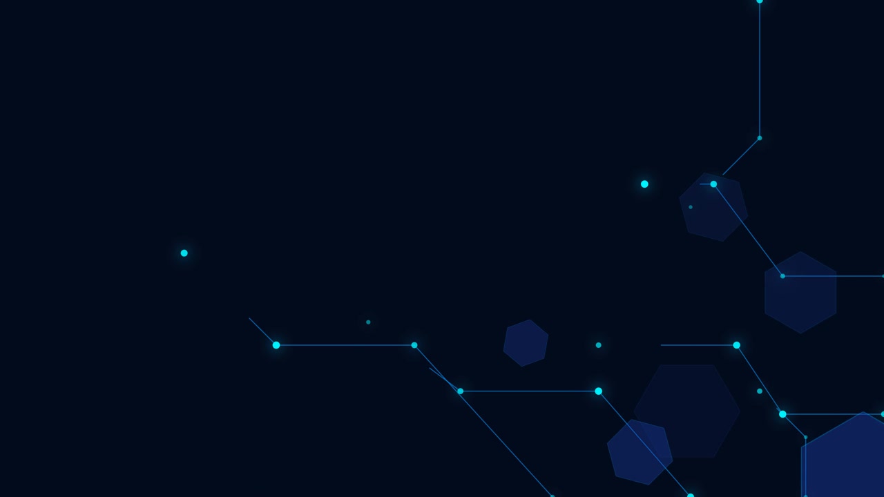 Abstract Digital Network with Connecting Hexagons and Glowing Nodes
