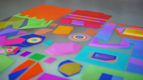 colorful geometric paper shapes