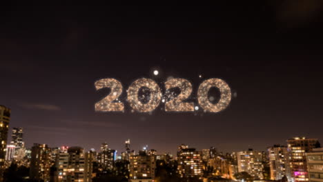 2020 written over fireworks