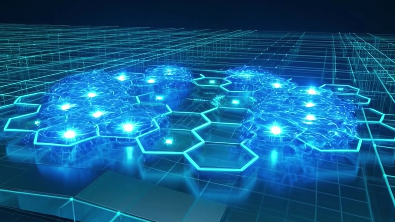 Digital Neural Network Forming on a Futuristic Hexagonal Grid