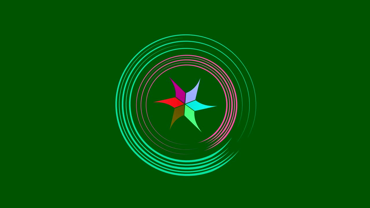 dibujos gráficos que giran en el centro cambiando de color.