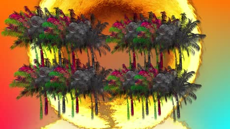 palmera y anillo de fuego