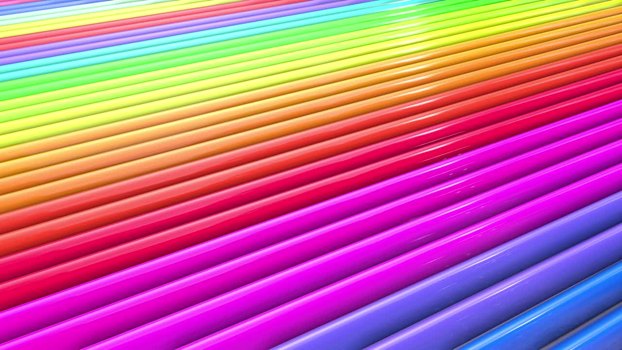 abstracto 3d sin costuras fondo brillante en 4k con cintas de arco iris. rayas multicolores arcoirís moverse cíclicamente en geometría simple estilo creativo de dibujos animados. animación suave en bucle. 38