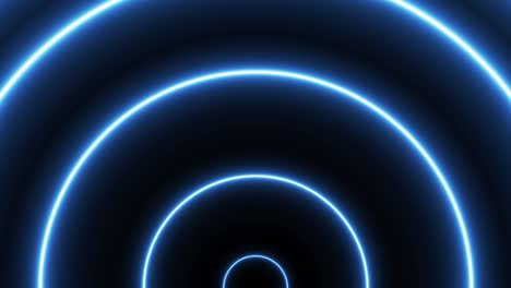 animated blue circle halves neon elements on a dark background. abstract seamless loop motion graphic concept