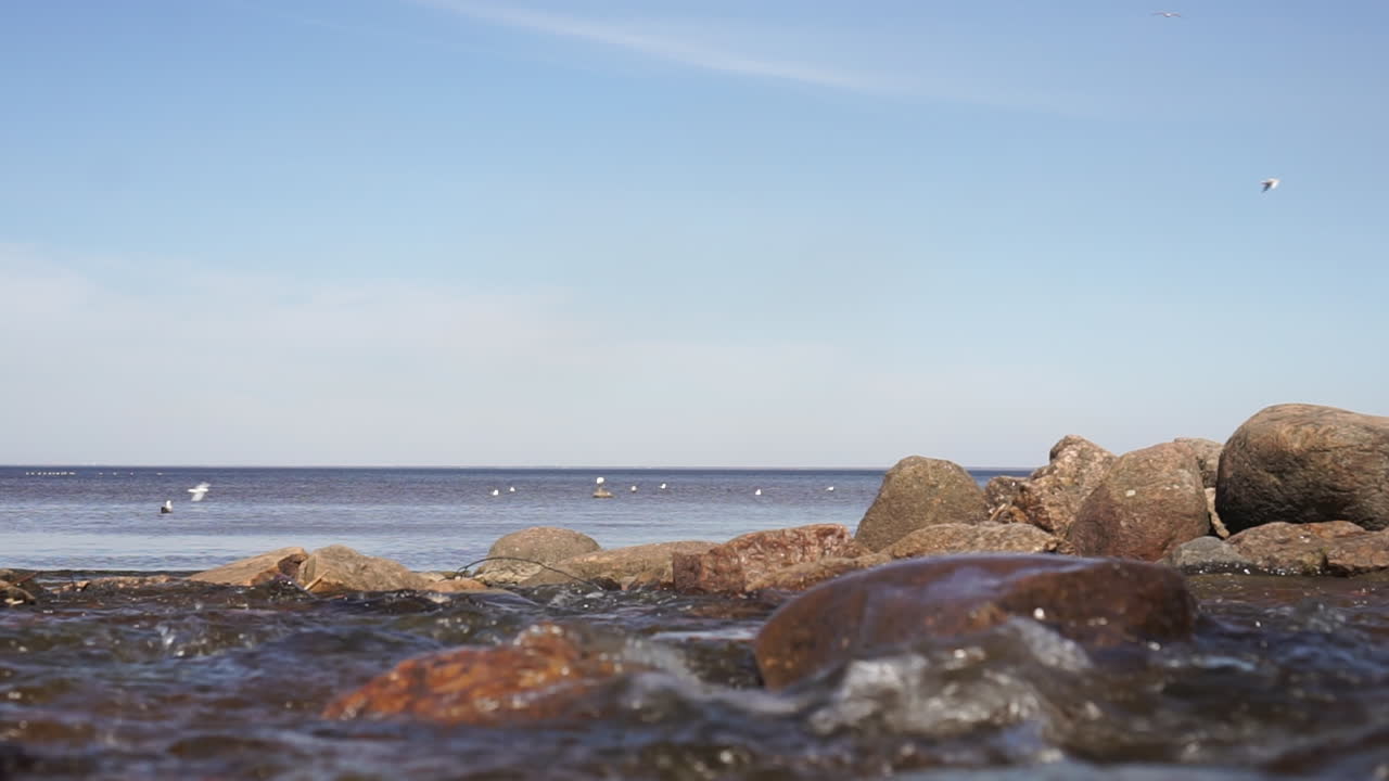 Coastal landscape with rocks and waves
