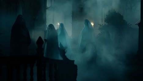 monjas en una iglesia embrujada