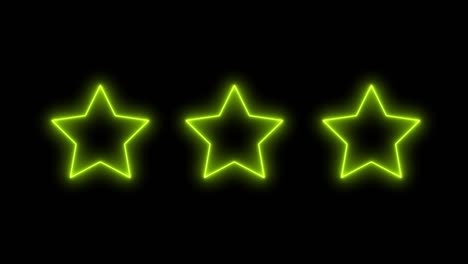 yellow star neon glowing animation motion graphics